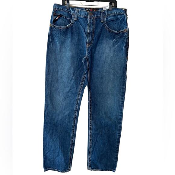 Ariat Jeans Mens 36X36 Blue Denim FR M3 Loose Straight Workwear Flame Resistant - Picture 8 of 11